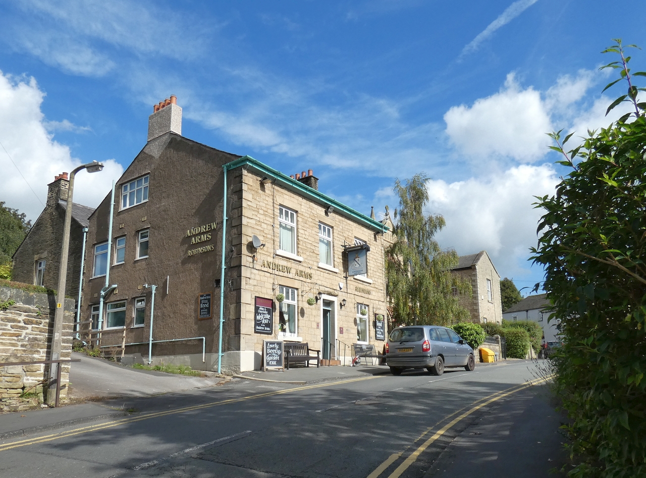 The Andrew Arms public house in Compstall