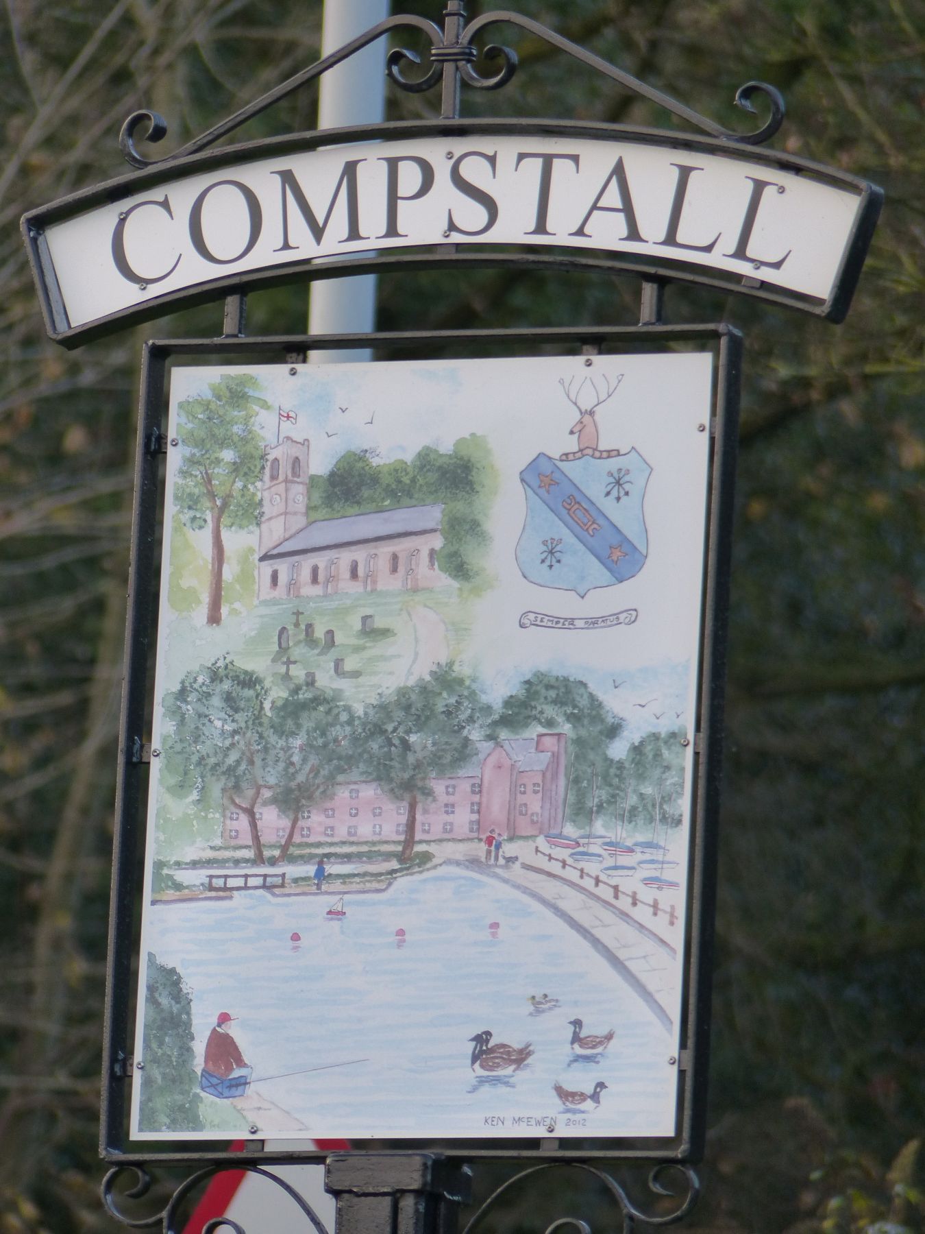 Compstall village sign